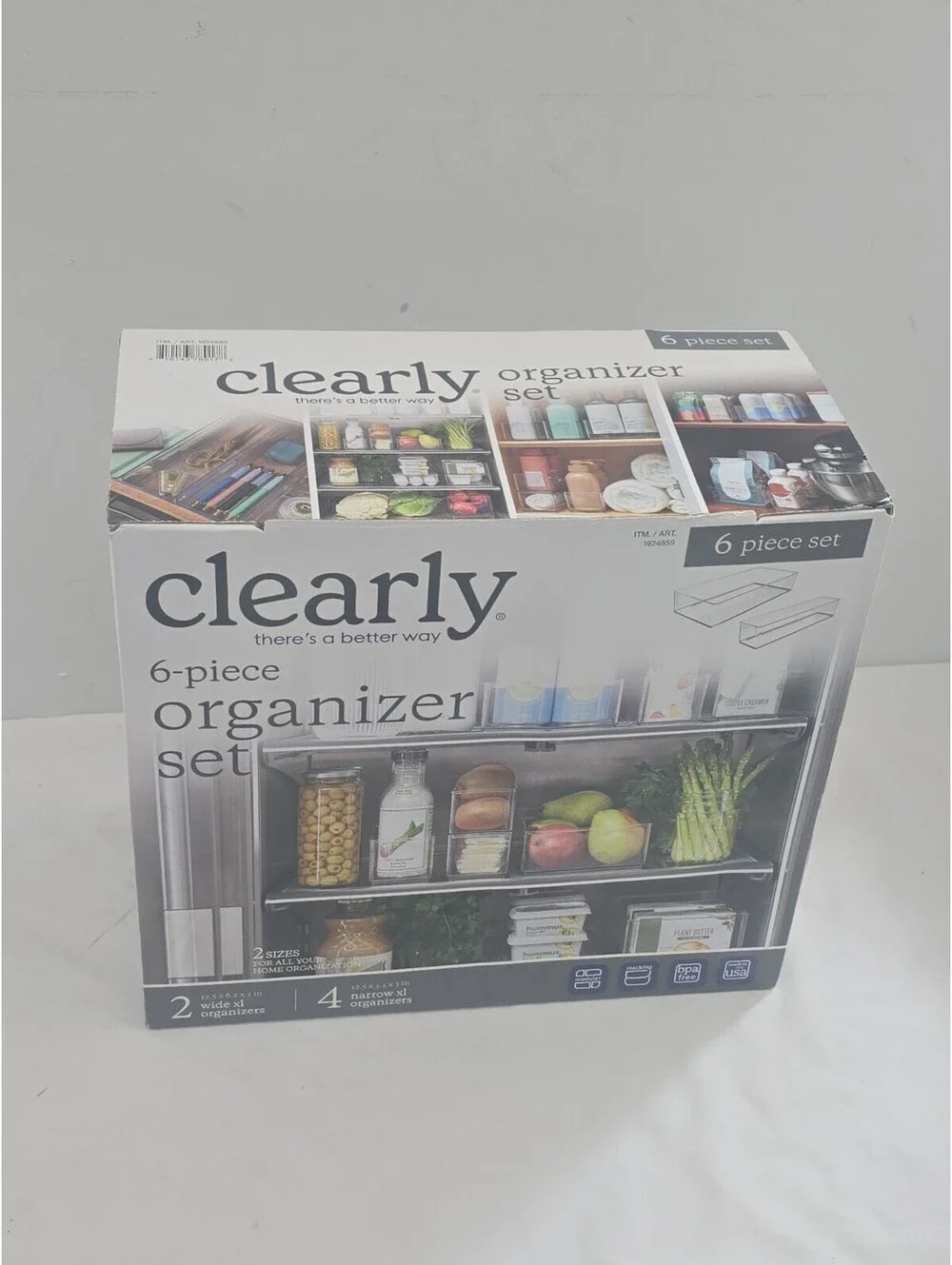 Clearly 8 Piece Organizer Set Modular Stacking Plastic Shelves Small Bins Only